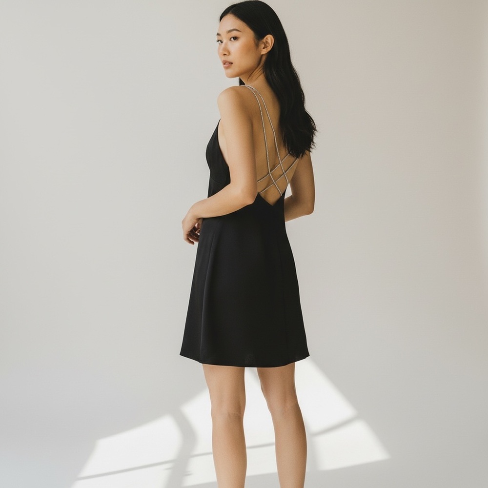H&M Black Strappy Back Mini Dress